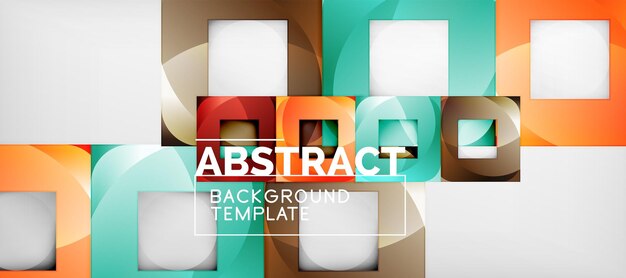 Fondo con composición de cuadrados de color diseño de abstracción geométrica moderna para la marca de portada de póster o banner