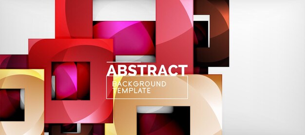 Fondo con composición de cuadrados de color diseño de abstracción geométrica moderna para la marca de portada de póster o banner