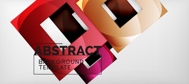 Fondo con composición de cuadrados de color diseño de abstracción geométrica moderna para la marca de portada de póster o banner