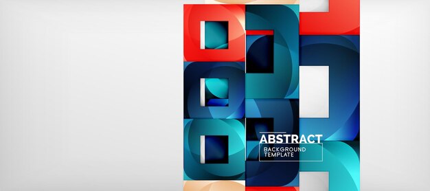 Fondo con composición de cuadrados de color diseño de abstracción geométrica moderna para la marca de portada de póster o banner