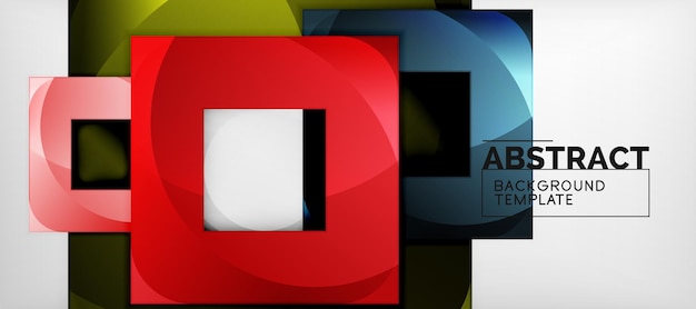 Fondo con composición de cuadrados de color diseño de abstracción geométrica moderna para la marca de portada de póster o banner