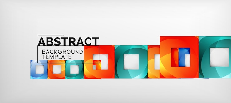 Vector fondo con composición de cuadrados de color diseño de abstracción geométrica moderna para la marca de portada de póster o banner