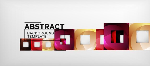 Fondo con composición de cuadrados de color diseño de abstracción geométrica moderna para la marca de portada de póster o banner