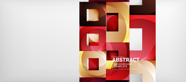 Fondo con composición de cuadrados de color diseño de abstracción geométrica moderna para la marca de portada de póster o banner