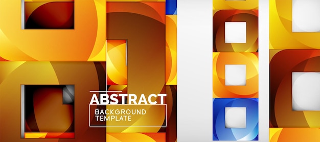 Fondo con composición de cuadrados de color diseño de abstracción geométrica moderna para la marca de portada de póster o banner
