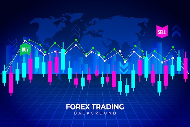 Vector fondo de compraventa de divisas