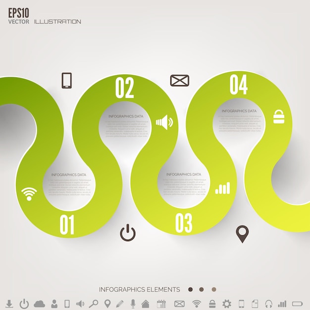 Fondo de computación en la nube con iconos web elementos infográficos de aplicaciones móviles de redes sociales