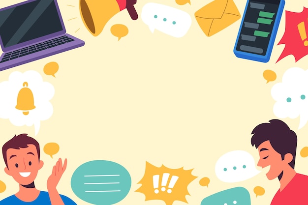 Fondo de comunicación dibujado a mano