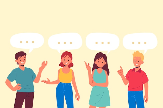 Fondo de comunicación dibujado a mano