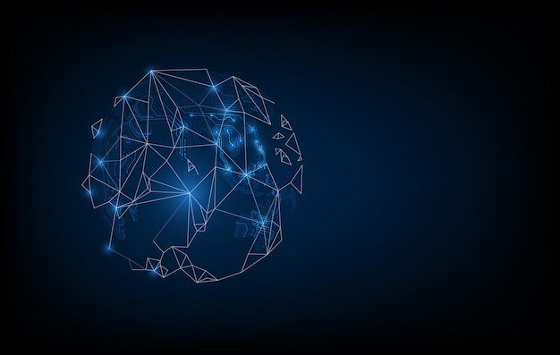 Fondo de concepto de blockchain de red de circuito abstractox9