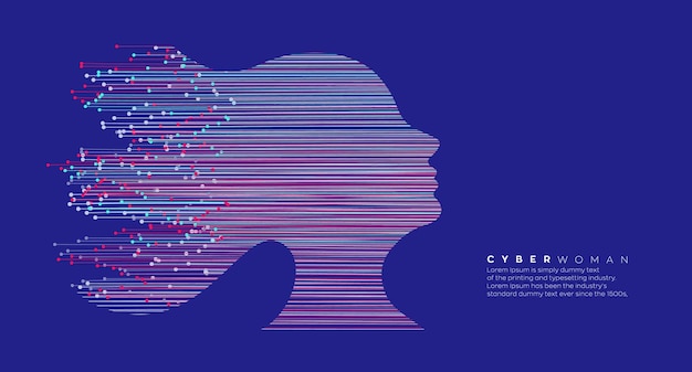 Fondo de concepto de cara de inteligencia artificial