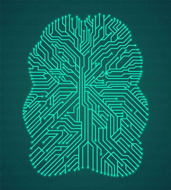 Fondo de concepto de cerebro tecnológico de placa de circuito de cerebro