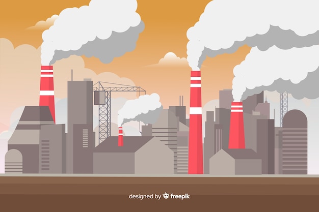 Fondo de concepto de contaminación estilo plano