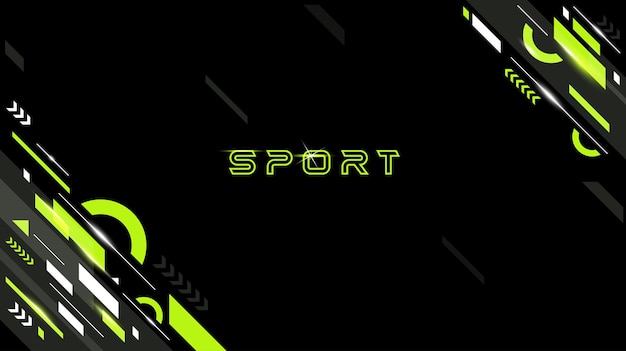 Un fondo de concepto deportivo moderno con un estilo feroz y dinámico, el color verde brilla