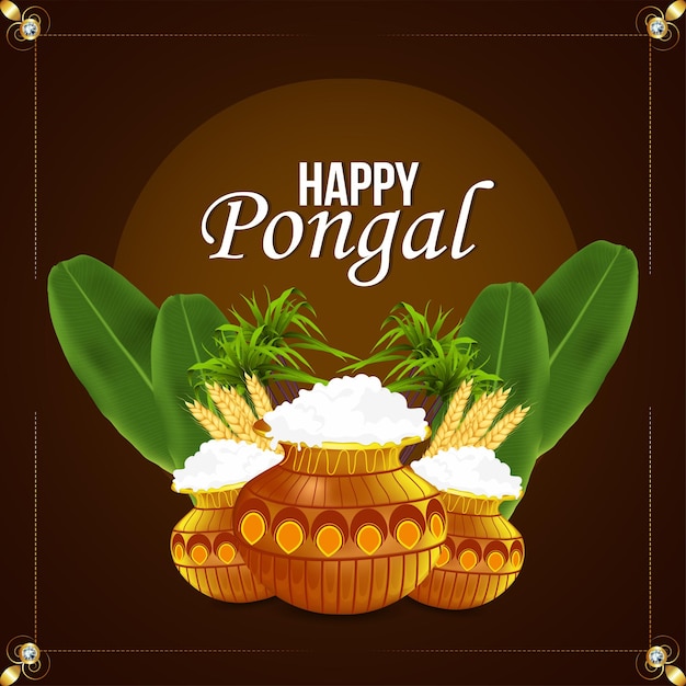 Fondo de concepto de diseño pongal feliz creativo