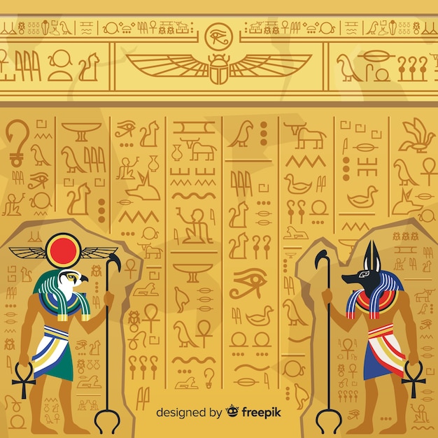 Vector fondo concepto egipto con geroglíficos