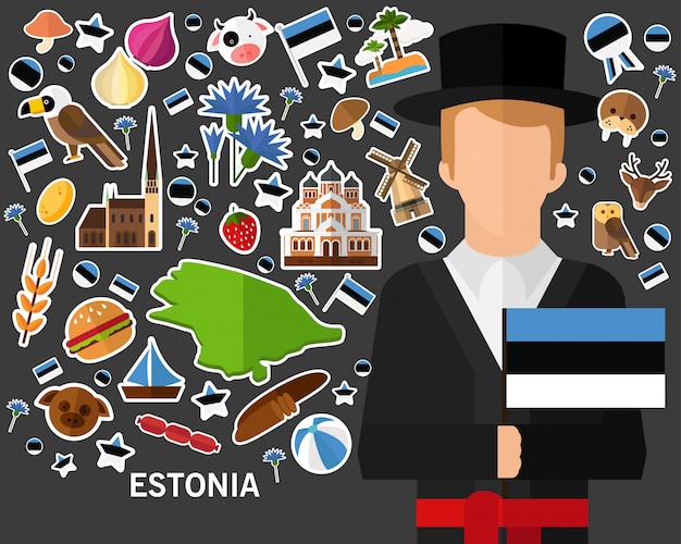 Vector fondo de concepto de estonia