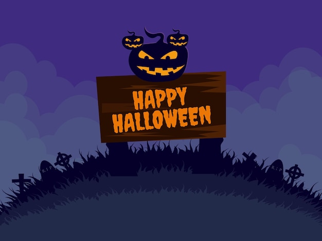 Fondo de concepto de feliz halloween con calabaza