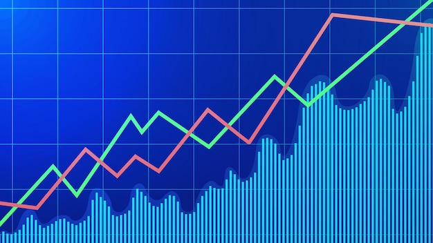 Vector fondo de concepto de gráfico de comercio de inversión de gráfico financiero o mercado de valores. ilustración vectorial