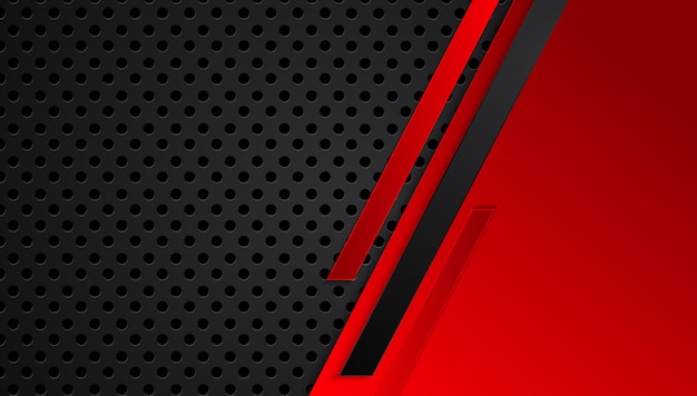 Fondo de concepto de innovación de tecnología de diseño de marco metálico abstracto negro rojo