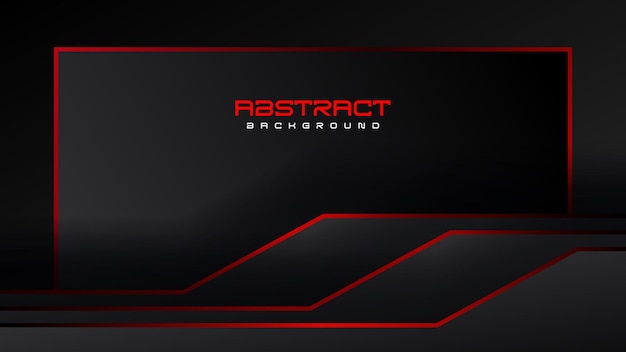 Fondo de concepto de innovación tecnológica de diseño rojo y negro metálico abstracto