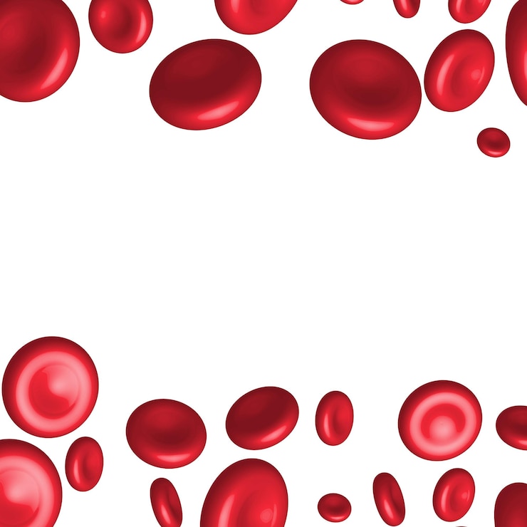 Vector fondo de concepto medicinal con glóbulos rojos en ambos lados con espacio de copia