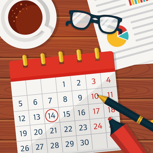 Vector fondo de concepto de planificación de calendario.