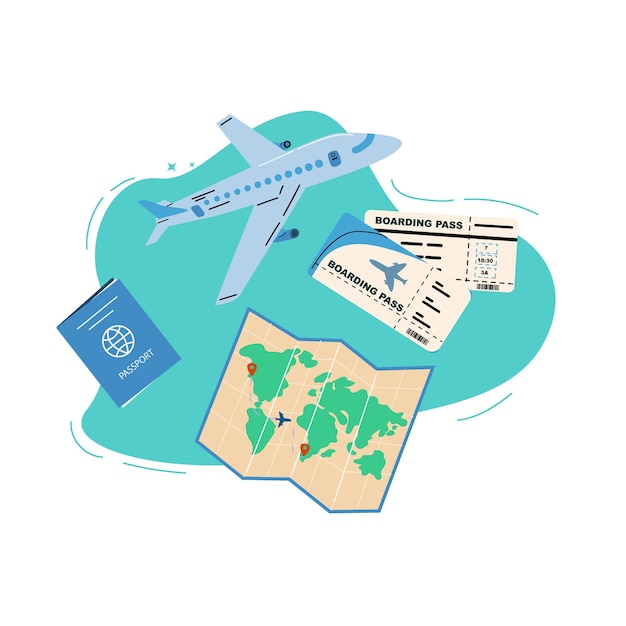 Fondo del concepto de reserva de boletos de vacaciones de verano Banner con avión