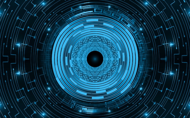 Fondo de concepto de tecnología azul futuro circuito cibernético