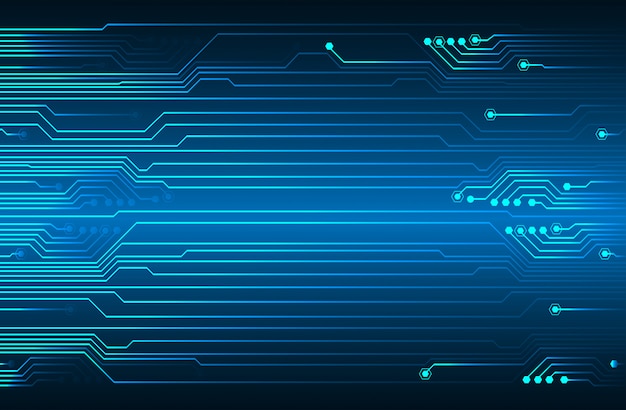 Fondo de concepto de tecnología futura de circuito azul cibernético