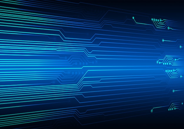 Fondo de concepto de tecnología futura de circuito azul cibernético