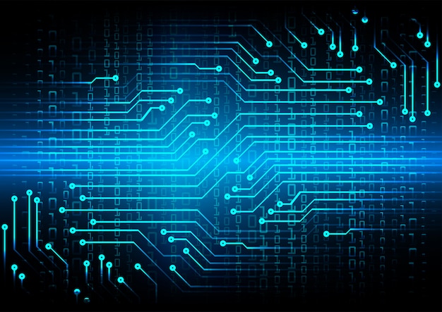 Fondo de concepto de tecnología futura de circuito azul cibernético