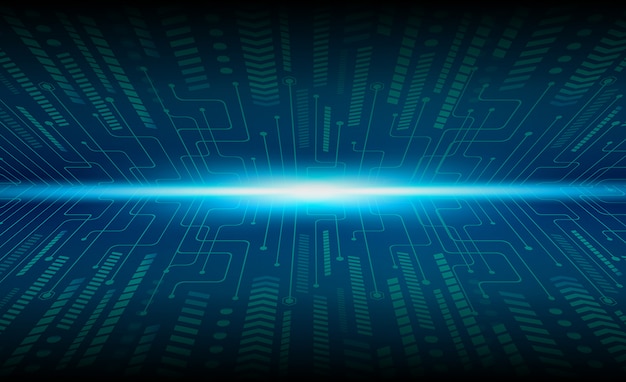 Fondo de concepto de tecnología futura de circuito azul cibernético