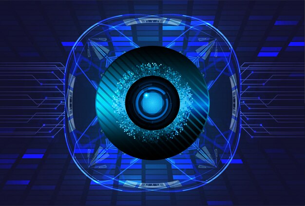 Fondo de concepto de tecnología futura de circuito azul cyber eye