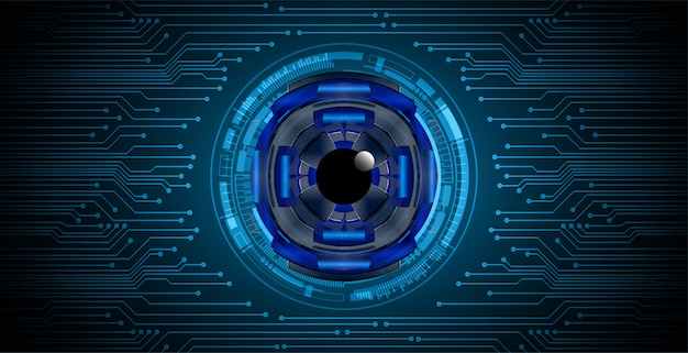 Fondo de concepto de tecnología futura de circuito azul cyber eye