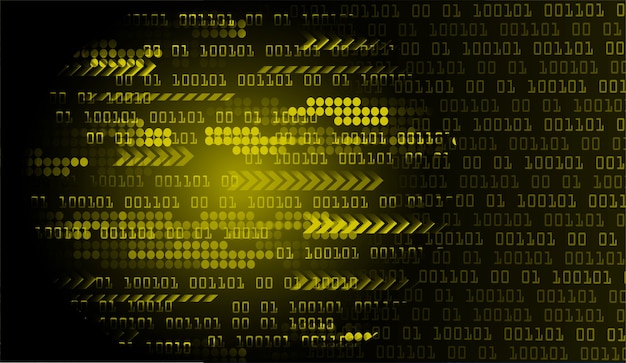 Fondo de concepto de tecnología futura de circuito cibernético amarillo