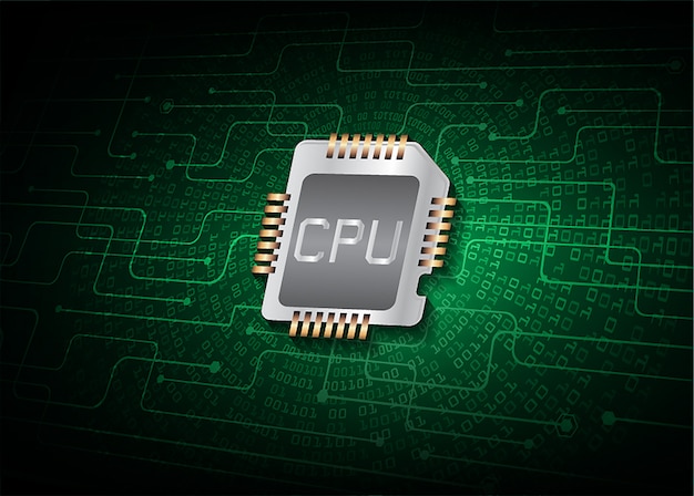 Fondo de concepto de tecnología futura de circuito cibernético cpu verde