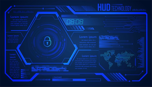 fondo de concepto de tecnología futura de circuito cibernético de hud