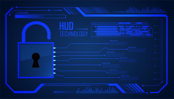 Vector fondo de concepto de tecnología futura de circuito cibernético de hud