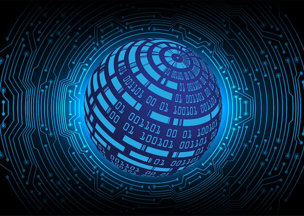 Fondo de concepto de tecnología futura de circuito cibernético mundial