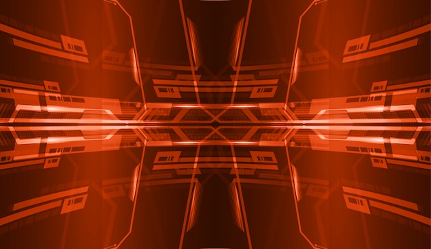 Fondo de concepto de tecnología futura de circuito cibernético naranja