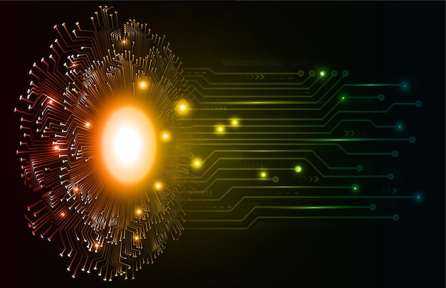 Fondo de concepto de tecnología futura de circuito cibernético ocular