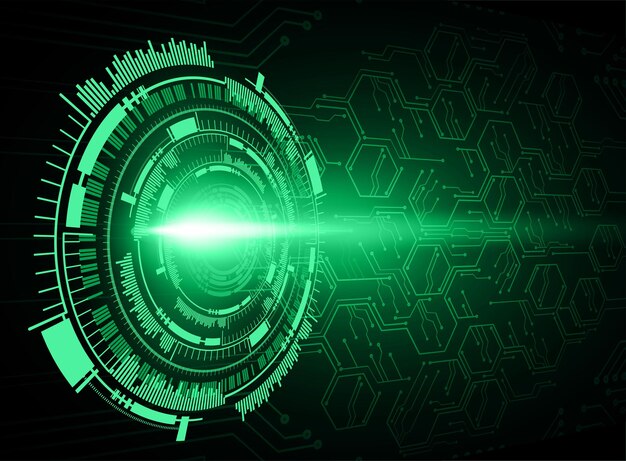 Fondo de concepto de tecnología futura de circuito cibernético ocular