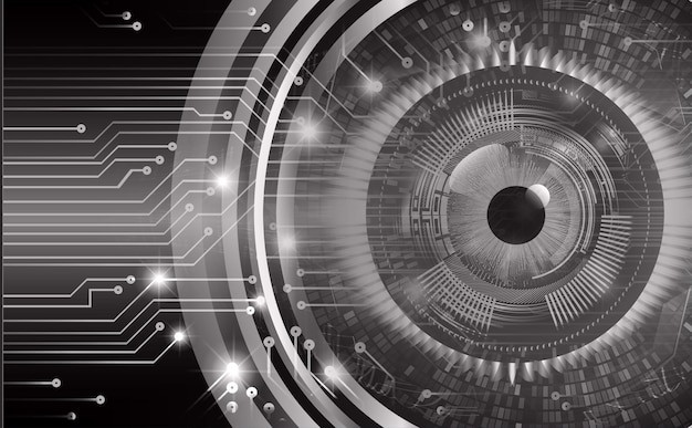 Fondo de concepto de tecnología futura de circuito cibernético ocular