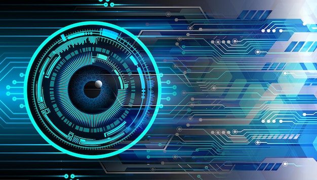 Fondo de concepto de tecnología futura de circuito cibernético ocular