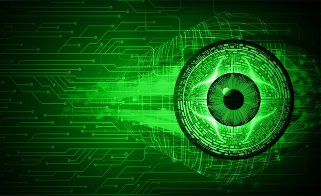 Fondo de concepto de tecnología futura de circuito cibernético ocular