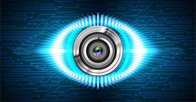 Fondo de concepto de tecnología futura de circuito cibernético ocular