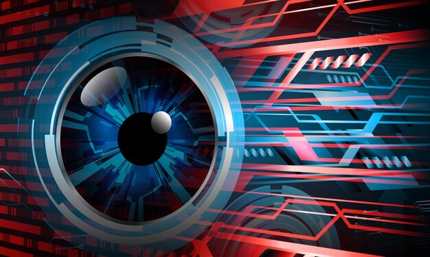 Fondo de concepto de tecnología futura de circuito cibernético ocular