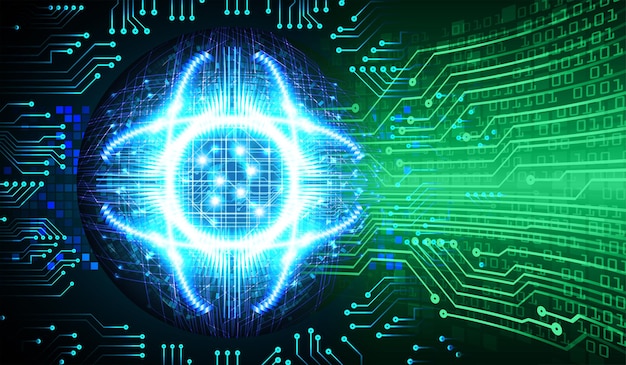 Fondo de concepto de tecnología futura de circuito cibernético ocular
