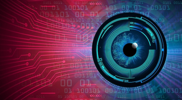 Fondo de concepto de tecnología futura de circuito cibernético ocular